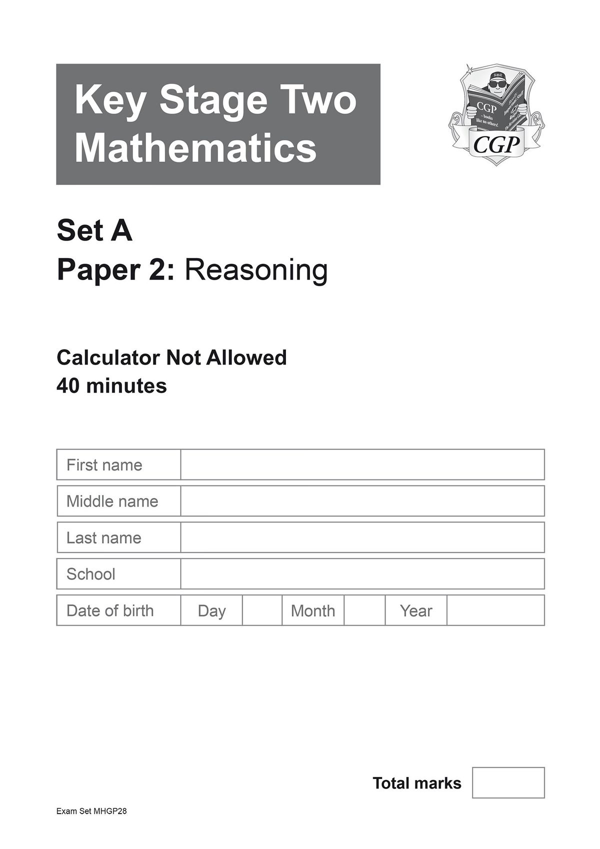 Cover of CGP KS2 Maths SATS Practice Papers Pack 2 showing Key Stage Two Mathematics title