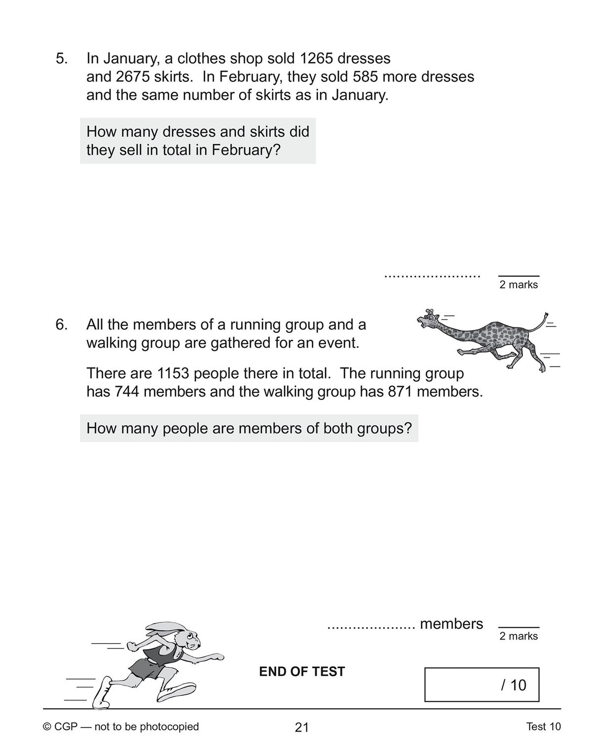 Two-page spread showing advanced problem-solving questions
