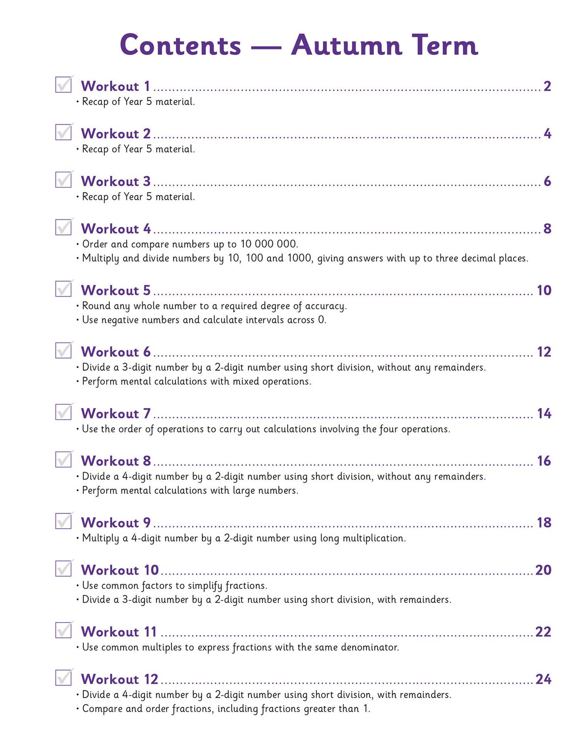 KS2 Year 6 Maths 10-Minute Weekly Workouts front cover