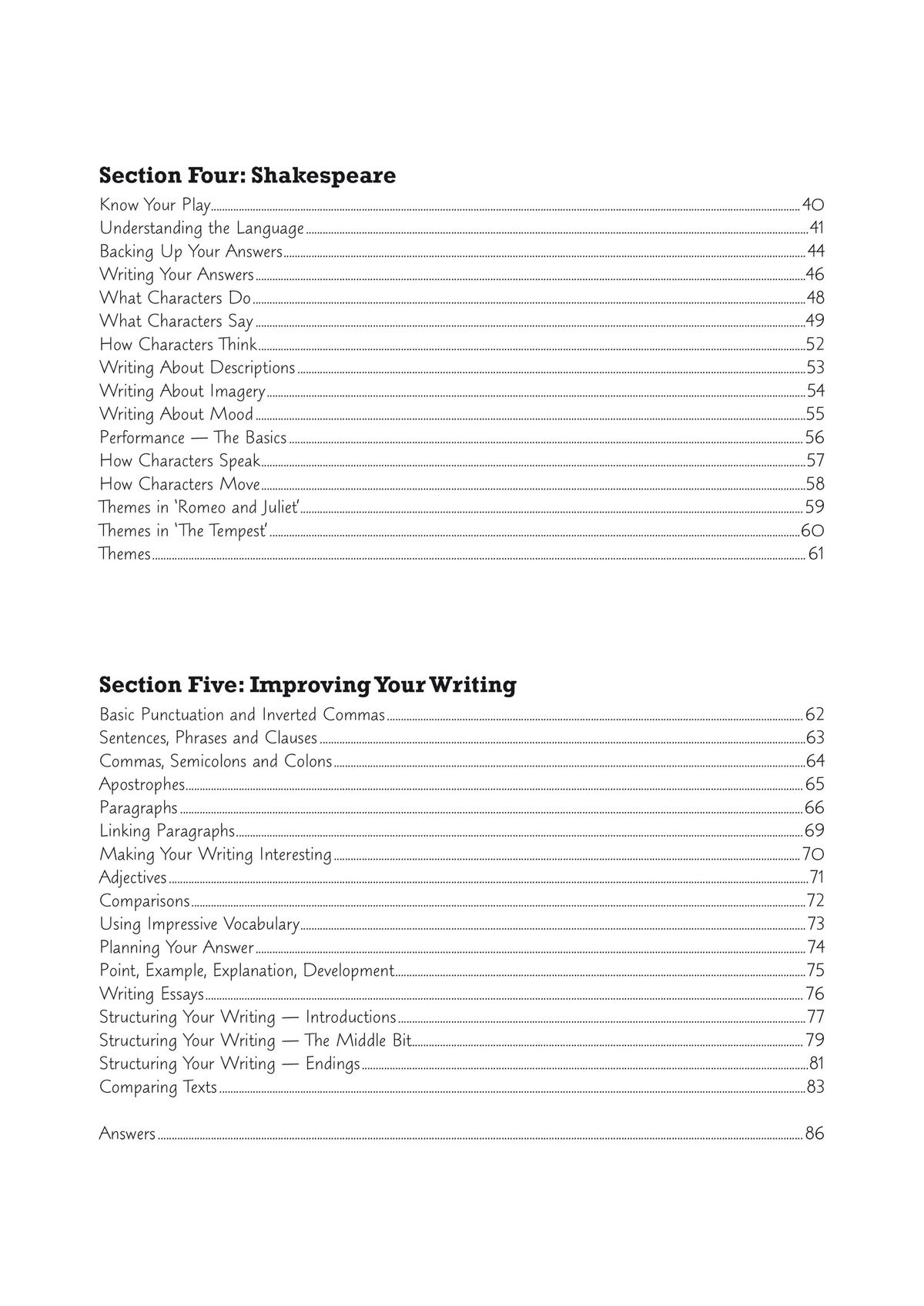 Sample workbook page showing language exercises with questions on technical and formal language