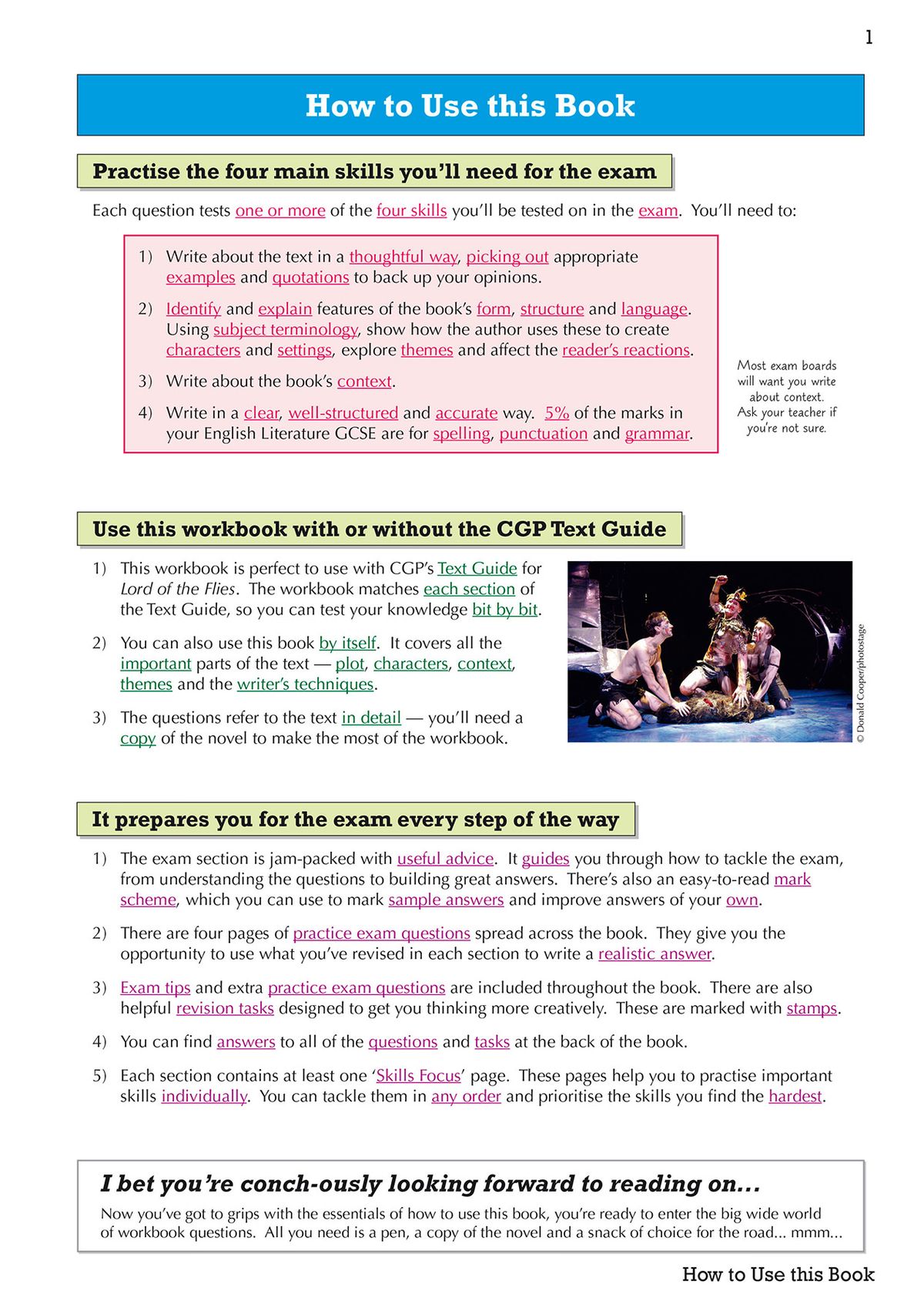 How to Use this Book page showing exam skills guidance