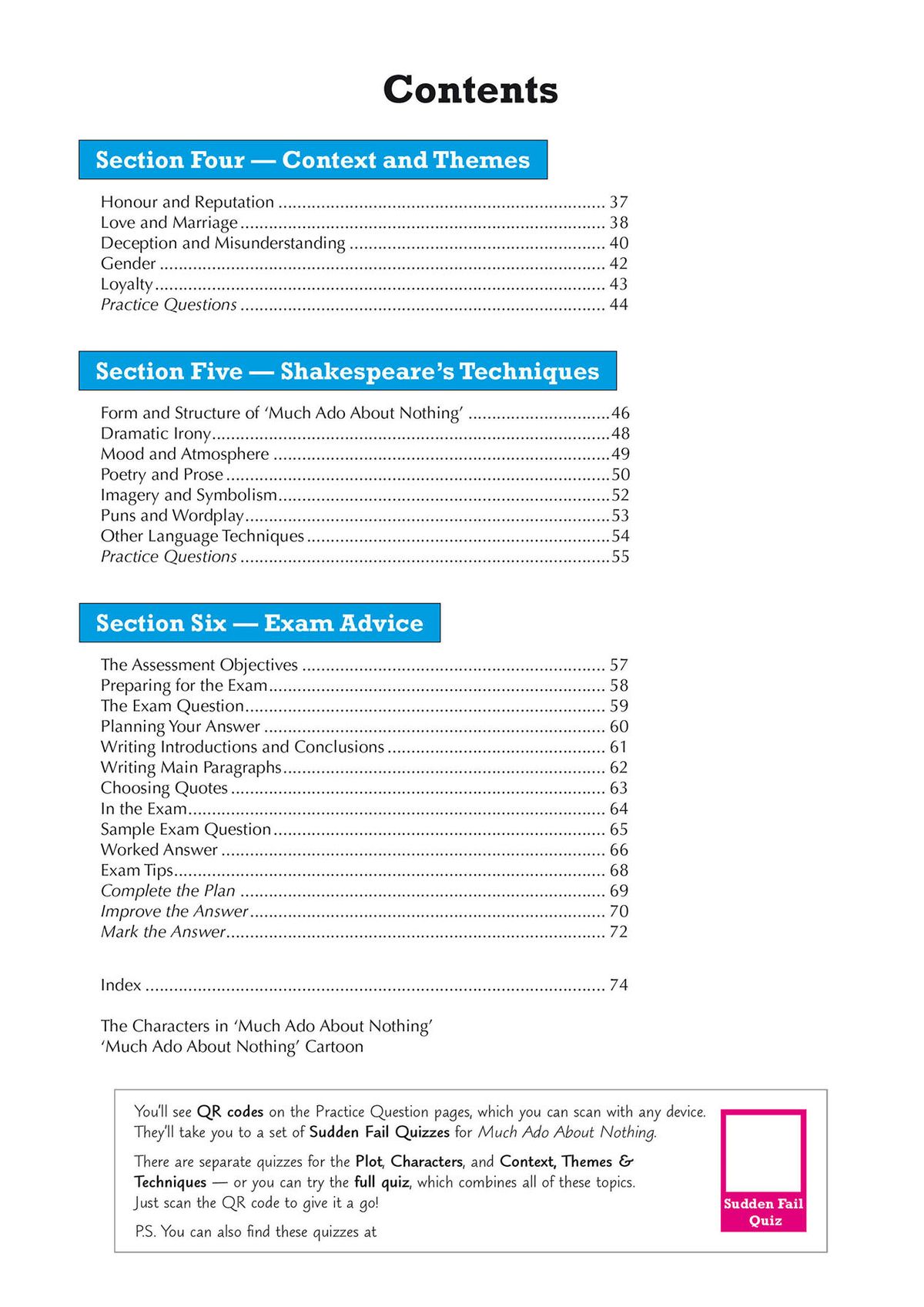 Character profile page for Hero showing analysis of her role, themes, and Shakespeare's use of imagery