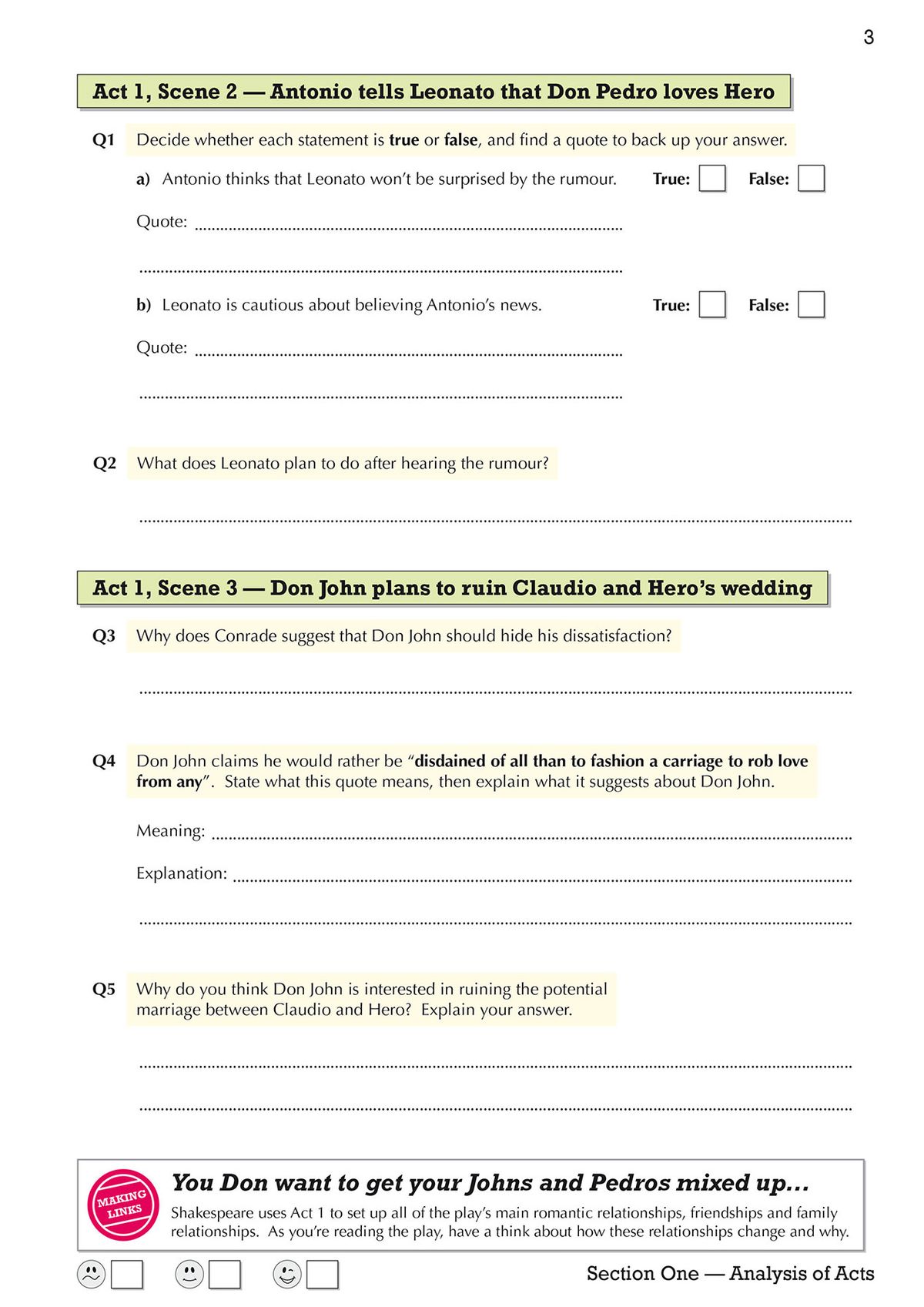 Introduction page explaining how to use the Much Ado About Nothing Workbook