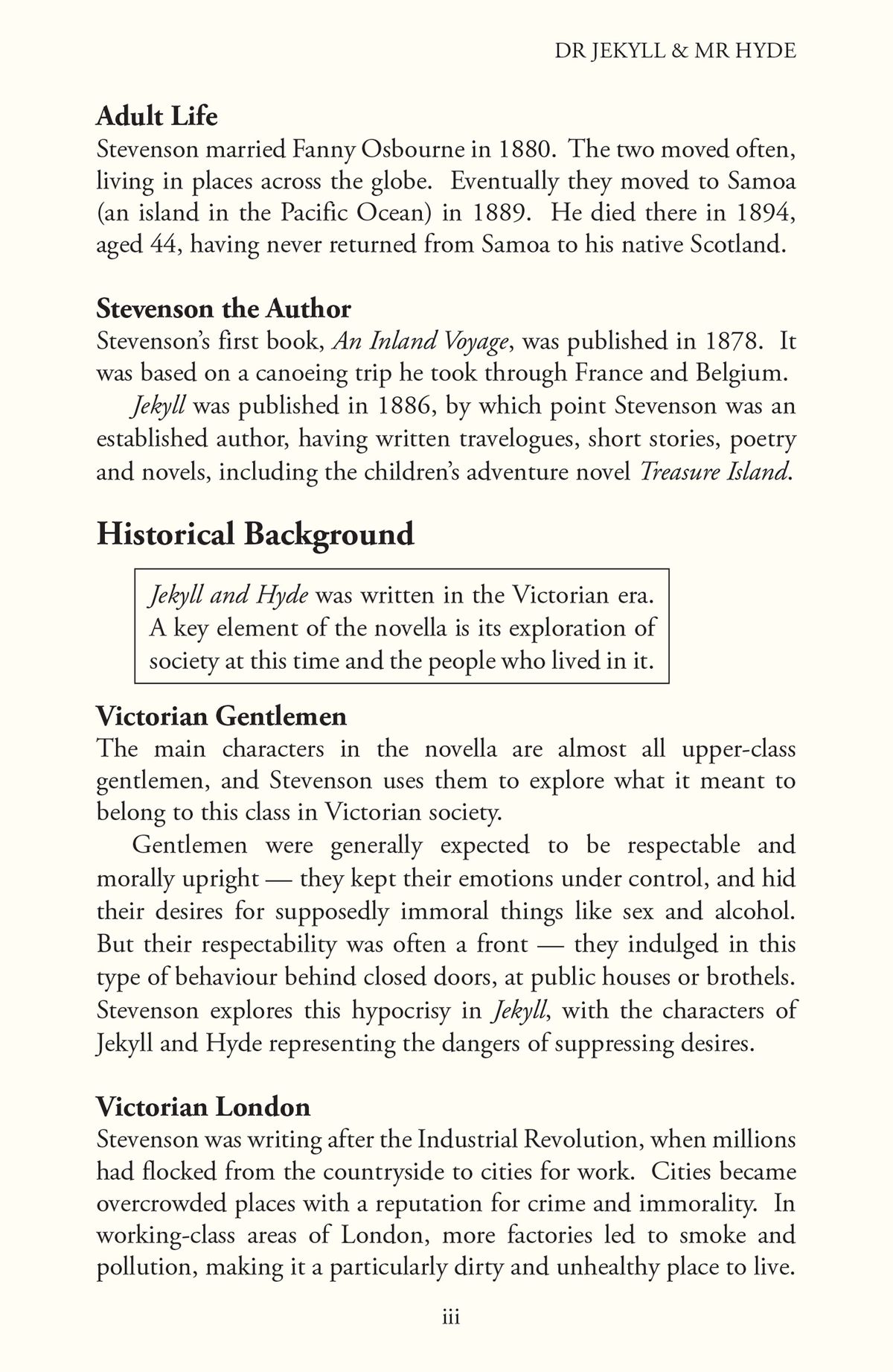 Annotated page showing historical background and Victorian context
