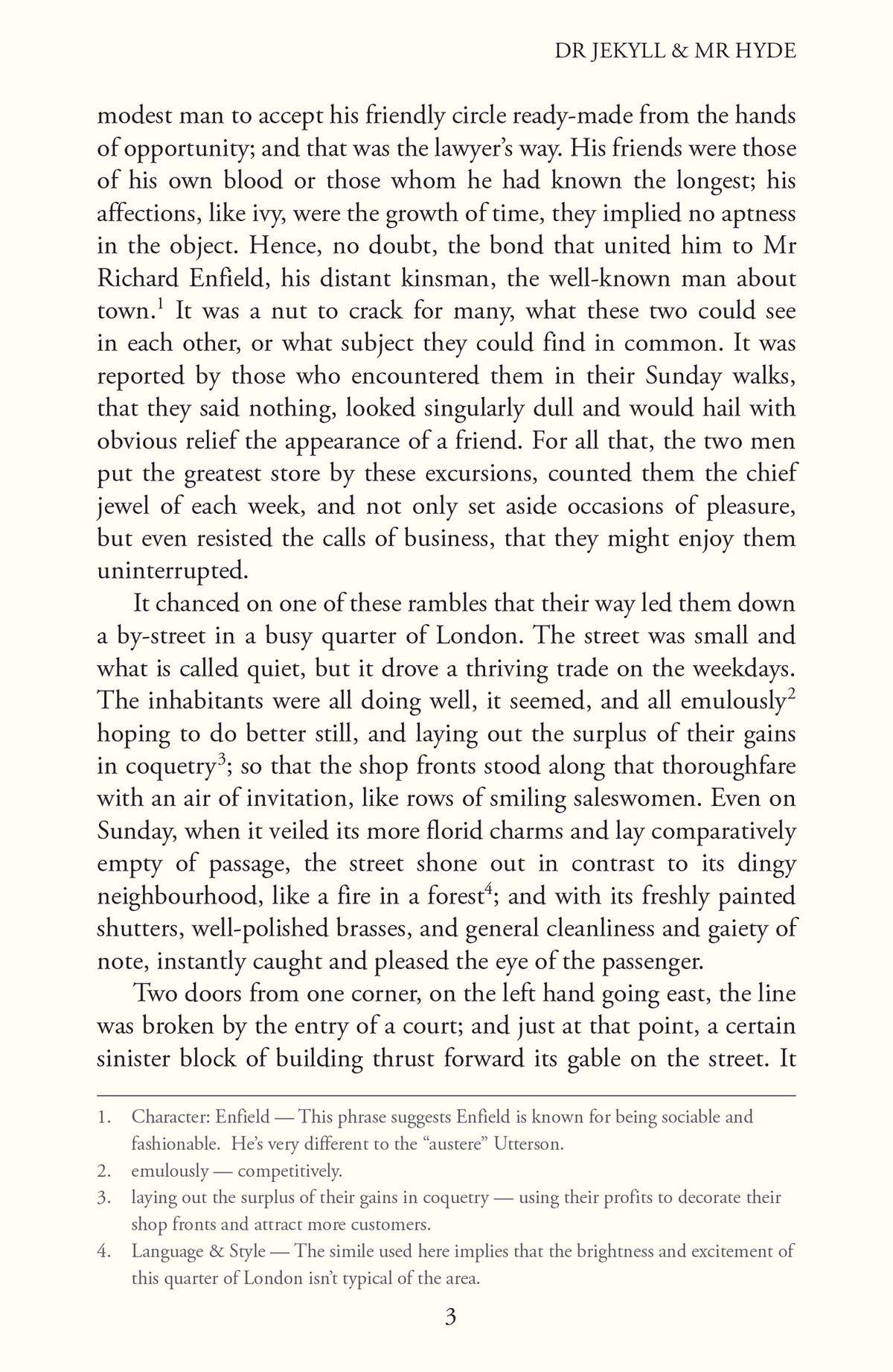 Annotated novel page with detailed notes on character and language