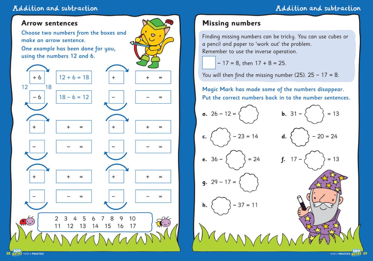 Year 2 Maths Workbook cover showing colourful design for ages 6-7