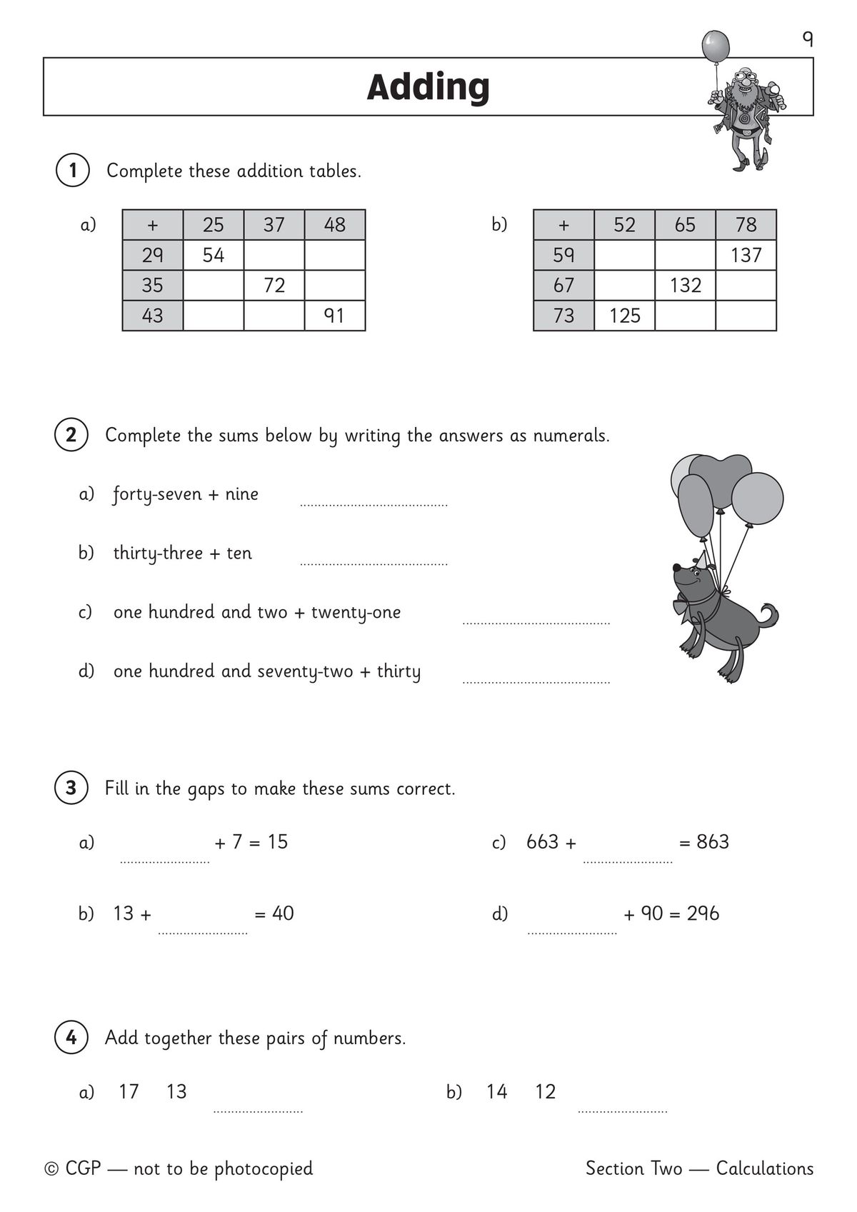 Sample page from Year 3 Maths Workout Book showing addition practice questions