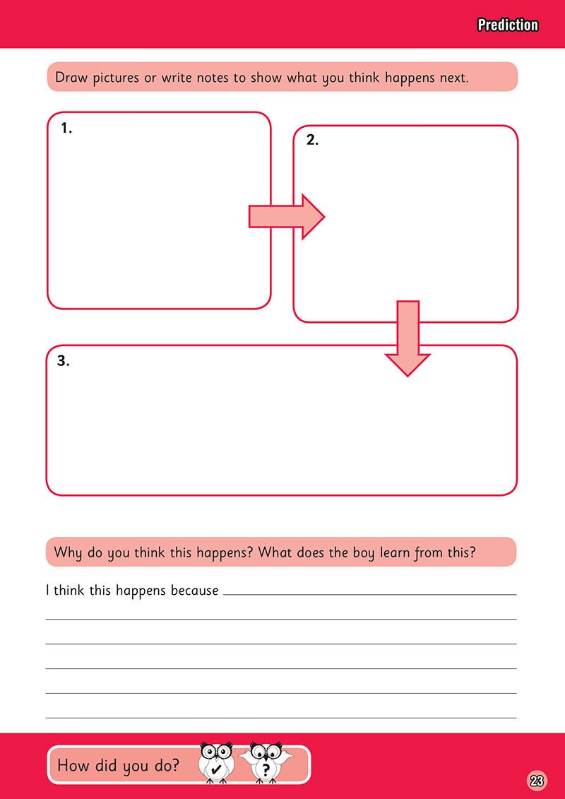 Prediction comprehension exercise with story sequencing