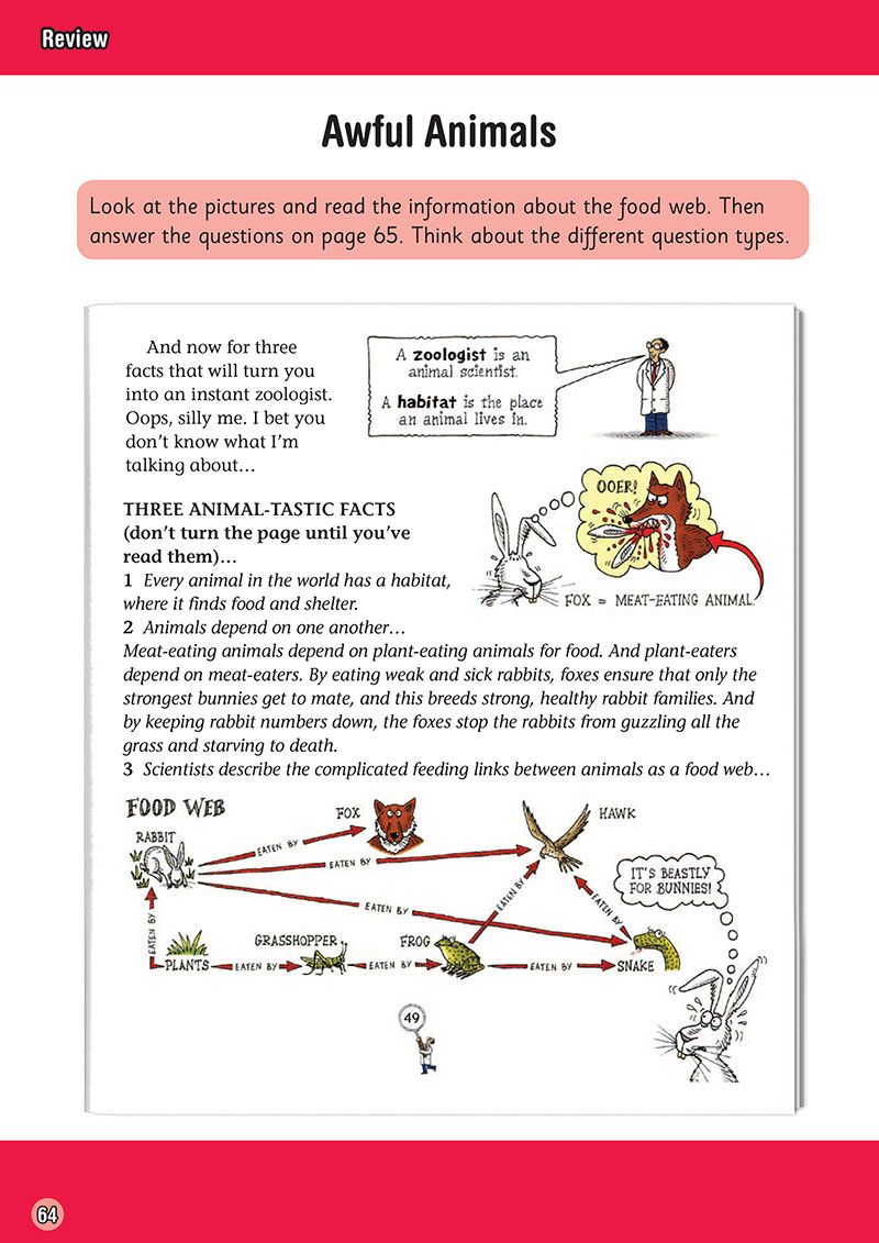 Sample page showing evaluation questions with spaces for written answers