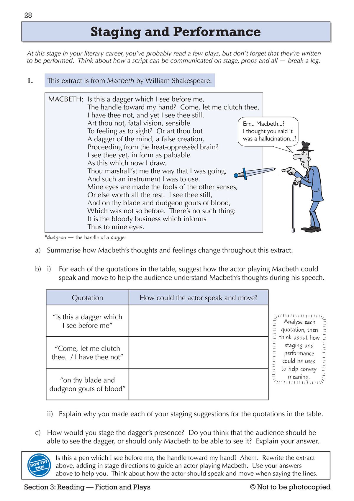 Inside page showing a poetry comprehension question with annotated text and space for answers