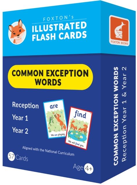 Common Exception Words Flash Cards: Reception, Year 1 and Year 2 Words - Perfect for Home Learning - with 109 Colourful Illustrations Main Image