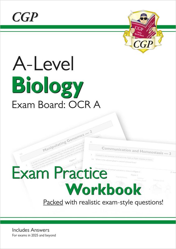A-Level Biology: OCR A Year 1 & 2 Exam Practice Workbook includes Answers (For exams in 2027) Main Image